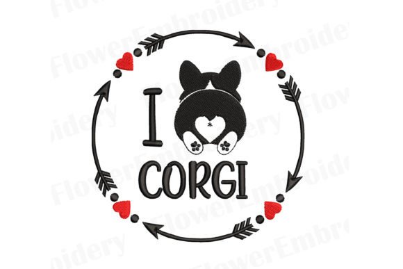 Corgi Dog Machine Embroidery