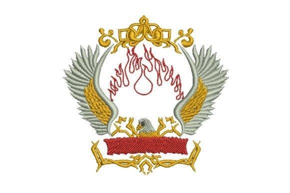 Eagle Wings Frame Embroidery Design