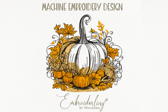 Fall Pumpkins Machine Embroidery Design